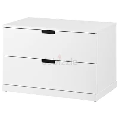 IKEA NORDLI Chest of 2-Drawer white, 80x45 CM Chest / Bedside Storage Cabinet