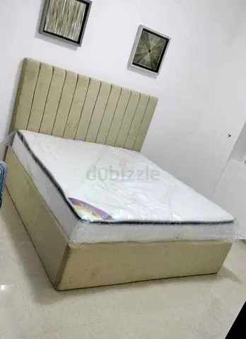 Beige Fabric Bed Frame Queen size New