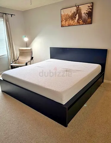 Ikea king size bed with frame and matres great condition