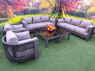 Hespéride Premium 8 Seater Outdoor Garden Aluminium Sofa Set