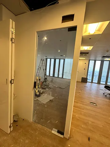 Large Interior Glass Partition Panel with Frame - New