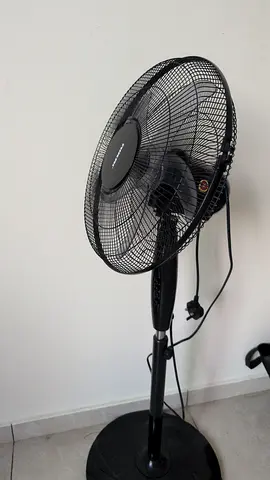 Used Black Pedestal Fan - Working Condition