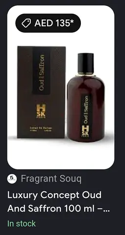 HSK Paris Oud and Saffron Perfume 100 percent Original Unisex