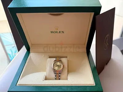 Diamond and Gold Rolex Lady-Datejust Two-Tone 26mm Gold & Steel Automatic Watch with Box