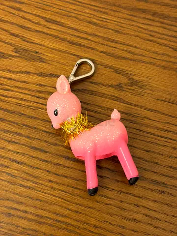 Pink Glitter Llama Keychain / Small Toy keychain hand sanitizer