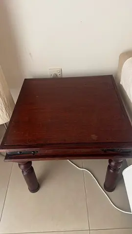 Solid Wood Side Table / Nightstand - Dark Brown, Sturdy