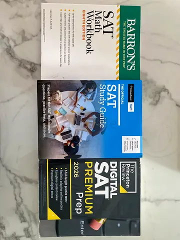 Set of 3 SAT Prep Books (Barron’s, College Board Official, Princeton Review) - price is negotiable