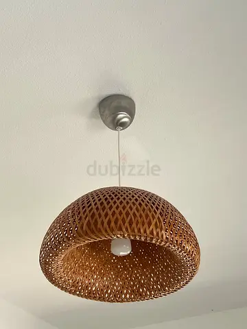 Rattan woven wall lamp / pendant light in good condition