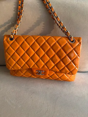 Chanel Quilted Patent Leather Flap Bag