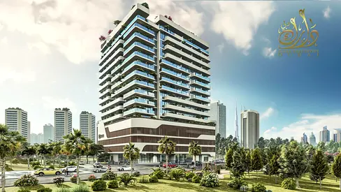 شقة مفروشة بغرفة نوم واحدة | سكوير إكس ريزيدنس JVC | إطلالات على المسبح والمدينة