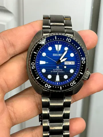 Seiko Prospex "Save the Ocean" Black Series watch (model SRPD11K1) features a distinct blue dial