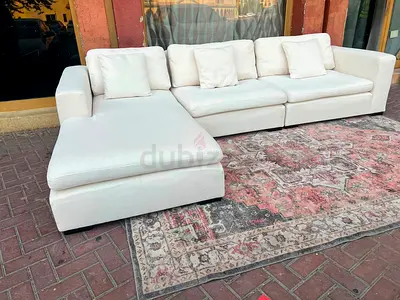 Perfect condition Marina home Feather filled lshape sofa beige comfortable
