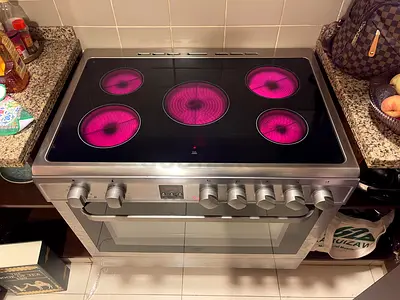 HOOVER 5 Hobs full electric ceramic Cooking range size 90cm Exellent Condition