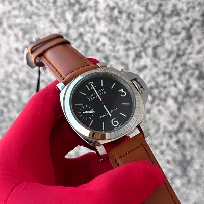 This is a Panerai Luminor Marina watch, model PAM00111, featuring a 44mm stainle