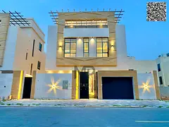 Luxury villa for sale in Al Helio 2 – Ajman | 5 master bedrooms + private pool | Electricity, wate
