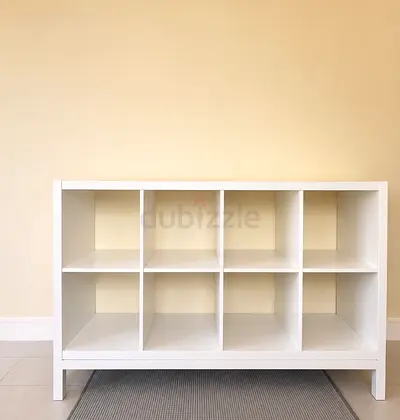 White 8-Compartment Storage Shelf / Cube Organizer - Good Condition