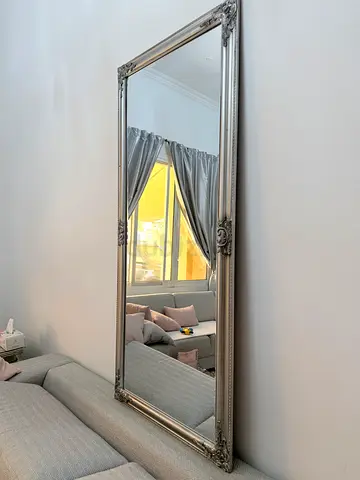 Large Ornate Full-Length Wall Mirror with Silver Frame original price 350