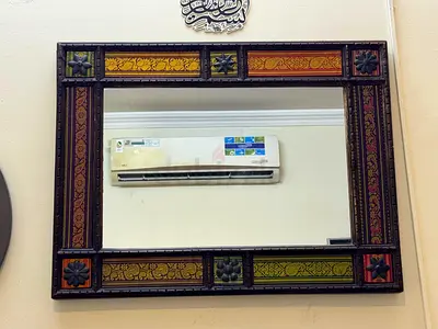 Multi color solid wood vintage frame mirror