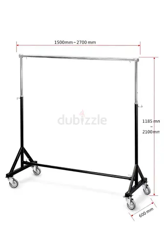 Adjustable Rolling Garment Rack Clothes Rail heavy duty