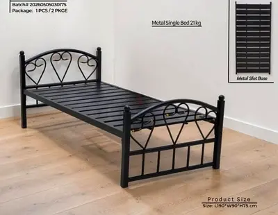 Heavy duty single steel bed for sale