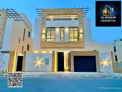 For sale: Luxurious modern villa in Al Helio, Ajman | 3 floors | 5 master bedrooms | Roof | Includes