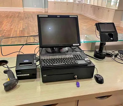 Complete POS Checkout System with Monitor, Receipt Printer, Scanner and Cash Drawer