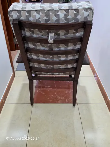 Modern Armchair with Geometric Pattern Upholstery