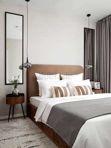 Queen upholstered bed frame with headboard