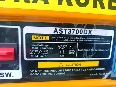 AST3700DX Gasoline Generator 3.8 kVA (Good Working Condition)