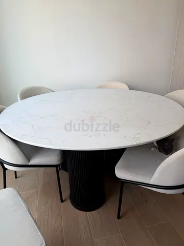 Home Centre Monochrome Dining Table + 6 Chairs