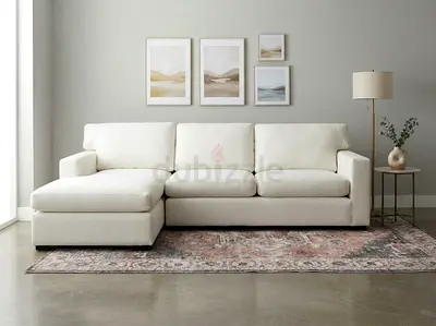 Crate and barrel L Shape Sofa Beige