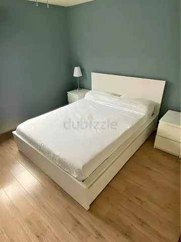 IKEA Queen White Malm bed frame with IKEA Queen mattress