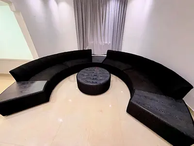Luxury Curved Modular Sofa Set with Matching Ottoman
