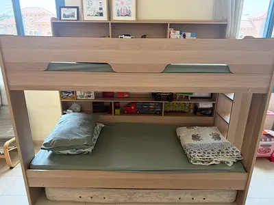 Oak Finish Children’s Bunk Bed - 90x200 cm