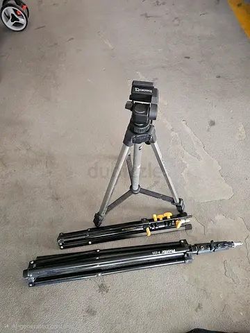 Lightweight camera tripod with two studio stands - used, good condition