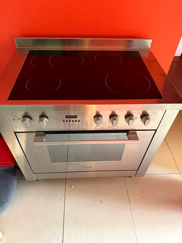 Built-in electric oven with ceramic hob - stainless steel
