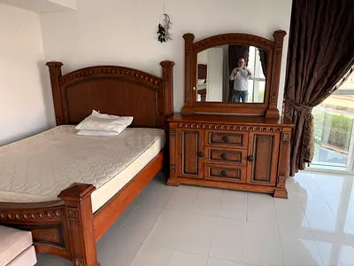 Solid Wood King Bed with Dresser Classic design