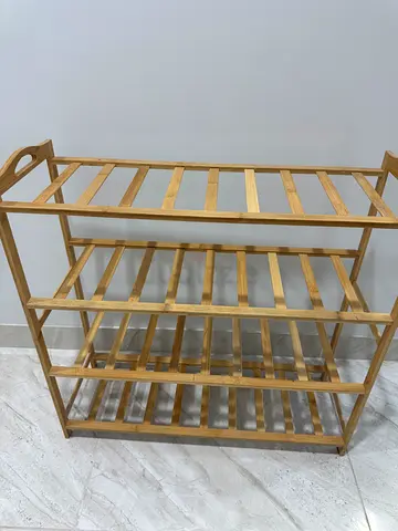 Solid Wood Multi-Tier Shoe Rack / Shelf - Good Condition