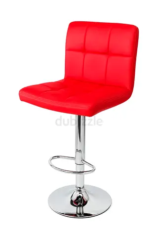 Red Adjustable Bar Stool with Footrest — Good Condition