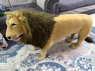 Free !!! Large Plush Standing Lion Toy - Life-size Stuffed Animal
