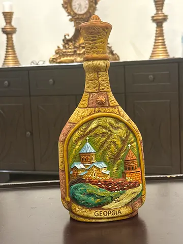 Vintage Hand-Painted Georgia Decorative Bottle / Souvenir