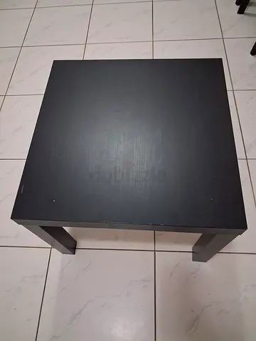 Simple black square side table - solid wood finish