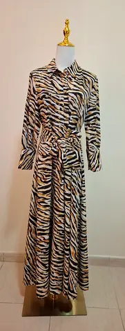 Zebra Print Shirt Dress by NASS