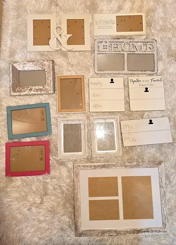 Assorted White and Neutral Picture Frame Collection - Various Sizes