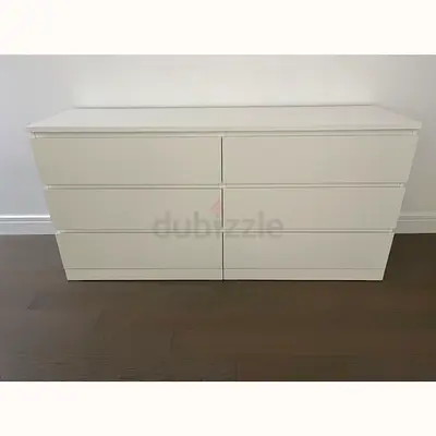 Modern White 6-Drawer Dresser