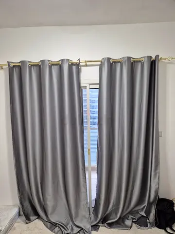 Grey Blackout Curtains with Eyelets