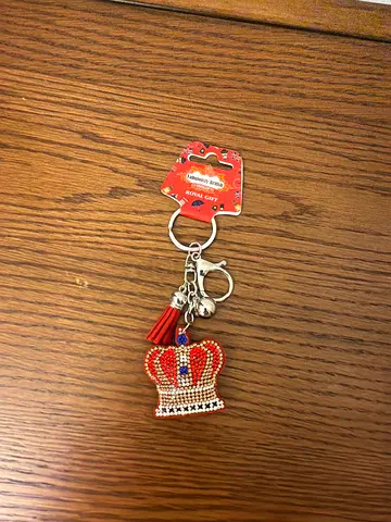 Beaded Crown Keychain with Tassel