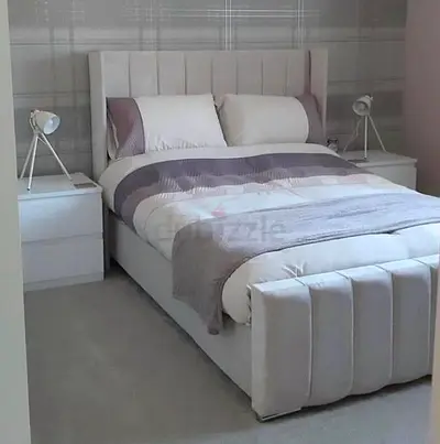 New Twin Fabric bed frame with padded headboard and footboard Hydraulic Storage Available on Demand