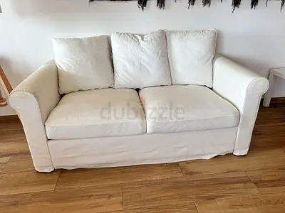White 2-Seater Sofa bed with Removable Covers - Good Condition