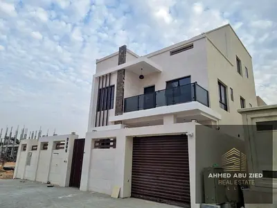 Installment Plan | Luxury Modern Villa for Sale in Al Zahya, Ajman, featuring 7 master bedrooms, premium finishes, G+2+Roof design, 40% down payment a
